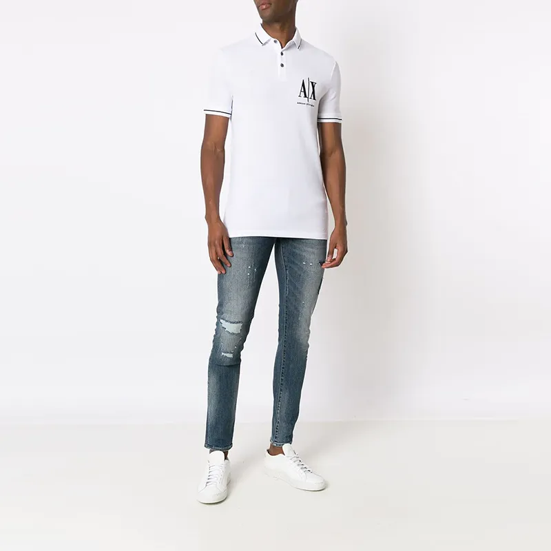 ARMANI EXCHANGE Polo Shirts Men White-2