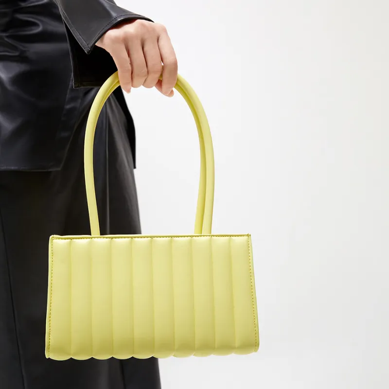 CHARLES&KEITH Synthetic Leather Handbag, Shoulder Bag Women's Black/Light Pink/Light Pink/Yellow/Yellow-13
