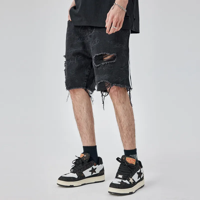 Guuka Denim Shorts Men Black-5