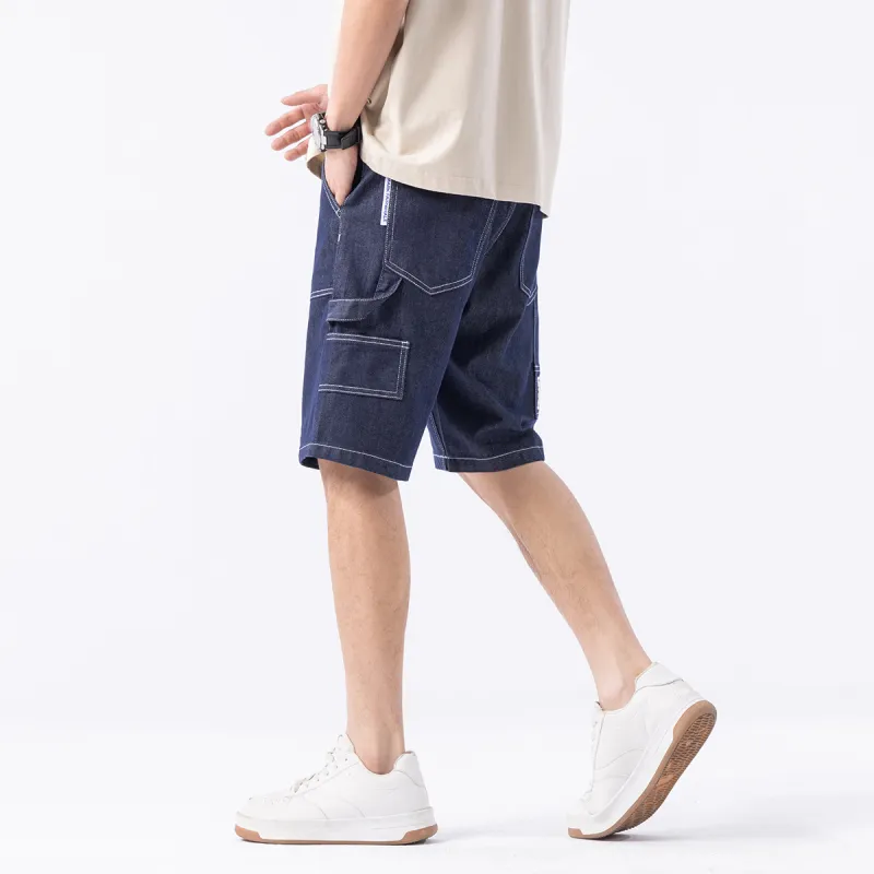 FAIRWHALE Denim Shorts Unisex Blue-6