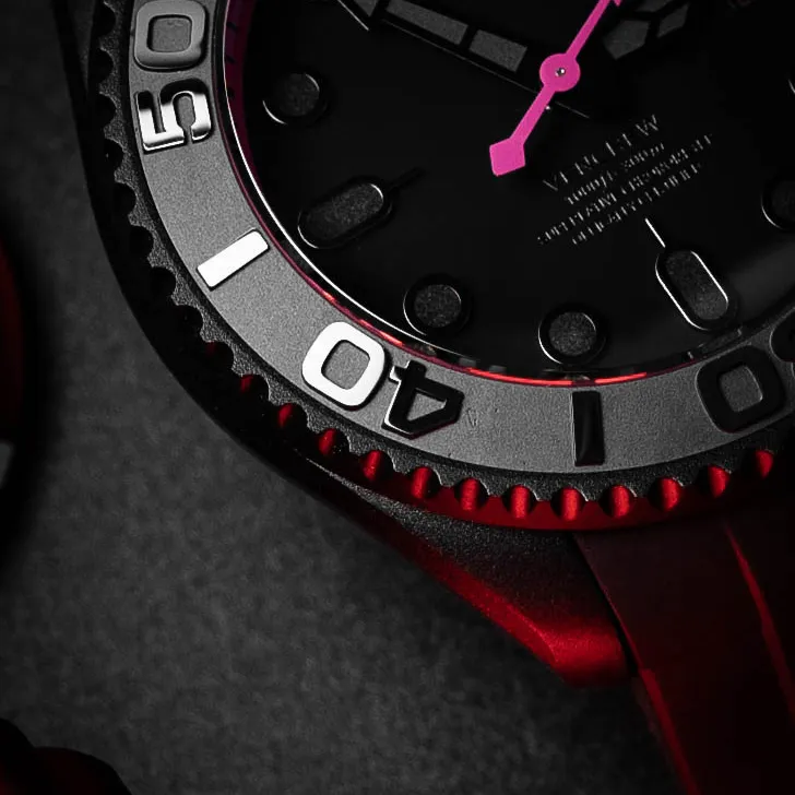 VENCREW Radar[Macho Pink] Automatic Mechanical Movement Watch Unisex Black Dial-4