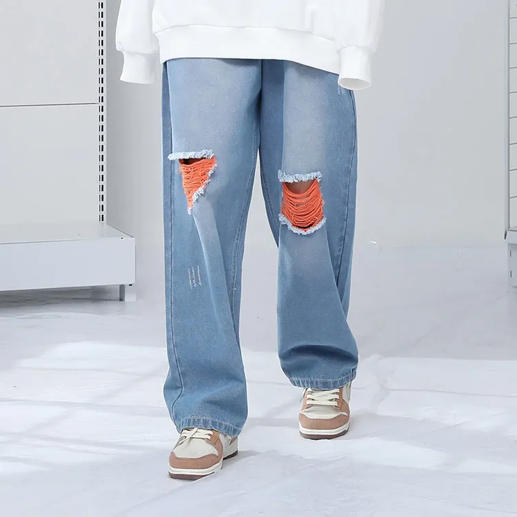 GENANX Straight Jeans Unisex Denim Blue-2