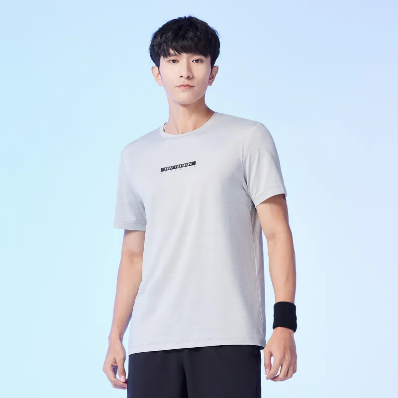 Erke Variety Training Collection T Shirts Men Single Dye Cloud Gray-3