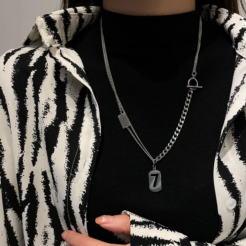 MAGICPOLE Titanium Steel Necklaces Unisex Silver-3