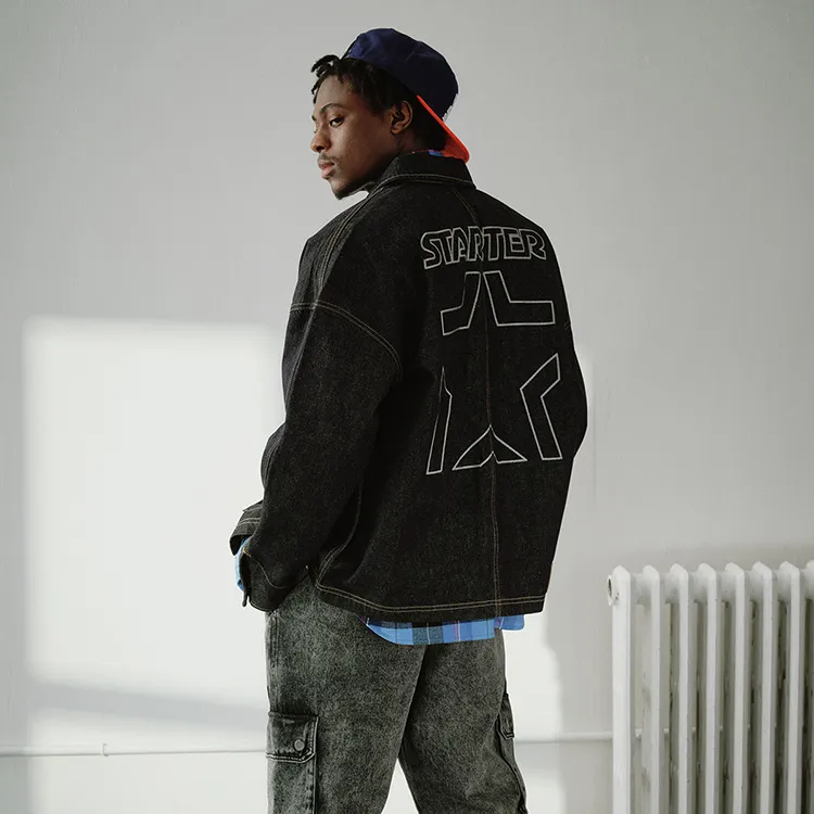 STARTER Denim Jackets Unisex Denim Black-4