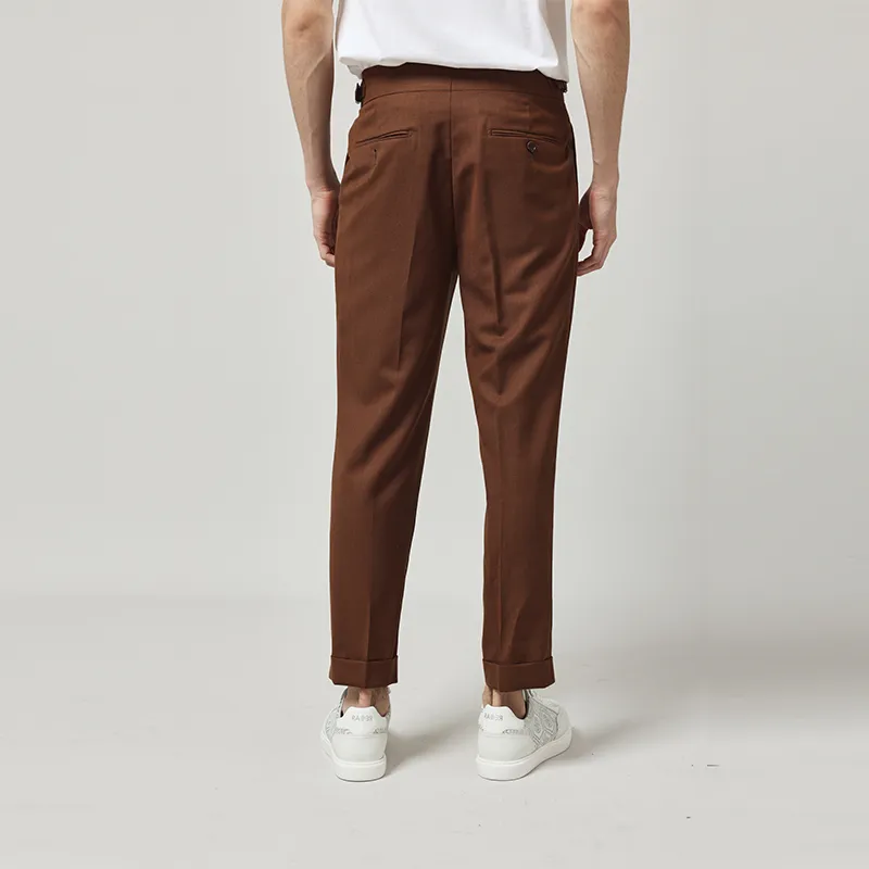 RARE Casual Pants Men Coffee-5