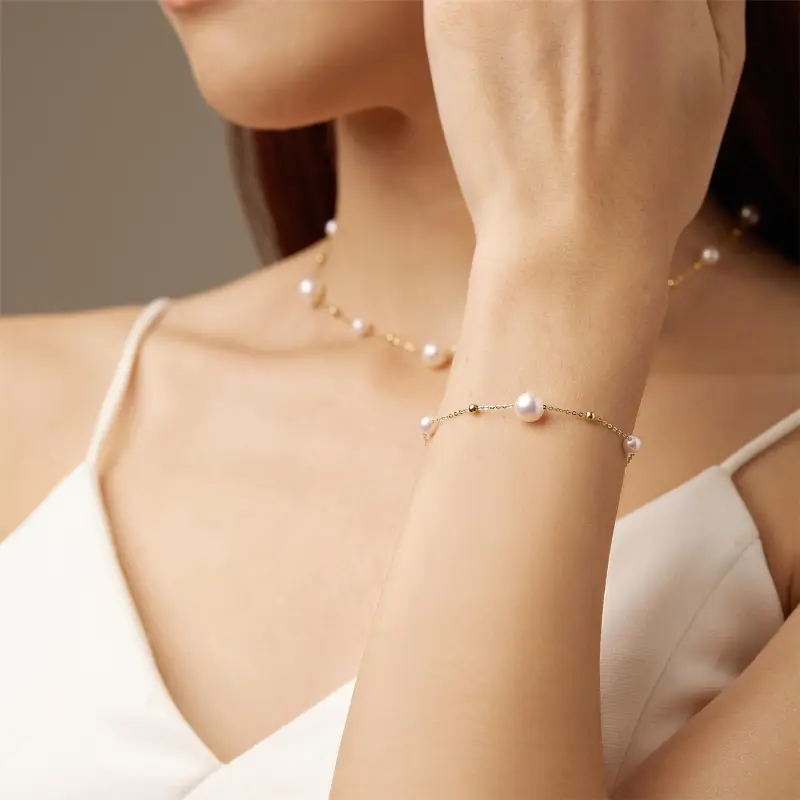ME LUXE Pearl Bracelets Women's Baby's Breath Saltwater Pearl Bracelet-3