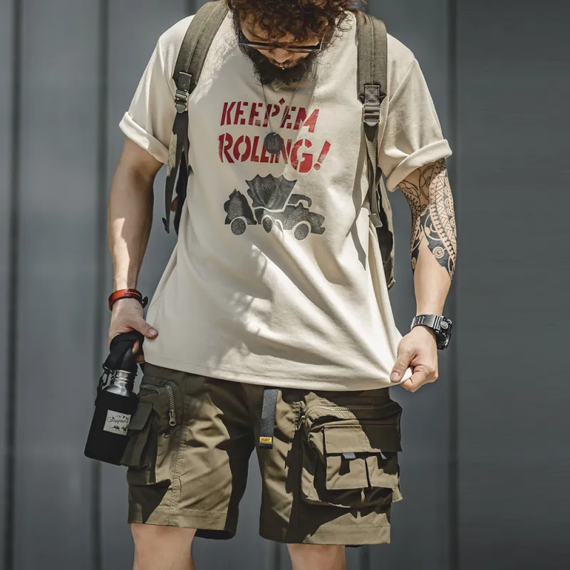 MADEN T Shirts Men Light Apricot-2