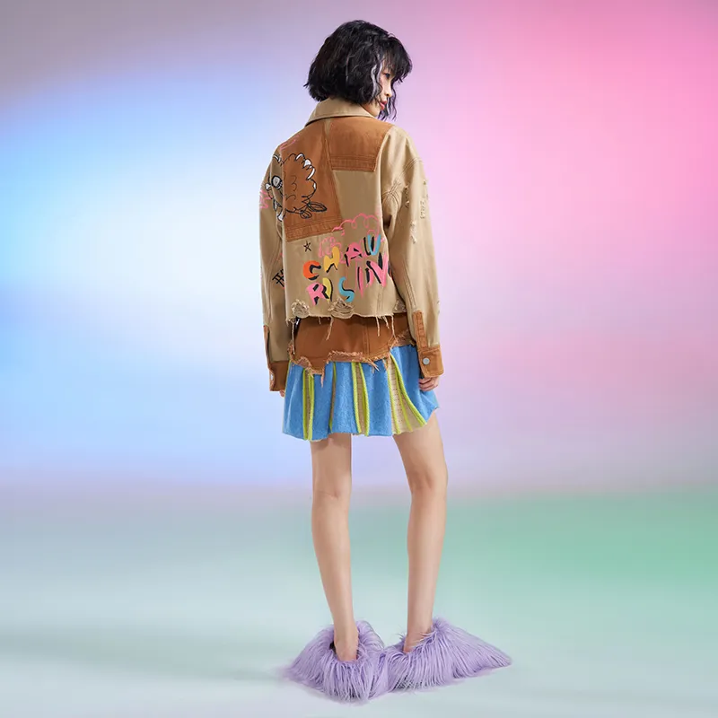 CHAU·RISING Denim Jackets Women's Khaki-1