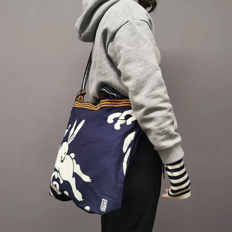 ROOTOTE Cotton Crossbody Bag Regular Unisex Navy Blue-2