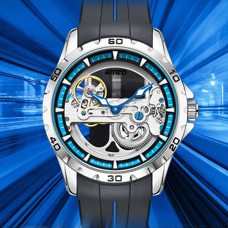 MITICO Mechanical Movement Watch Unisex Cut Out Dial MH4S3R31-3