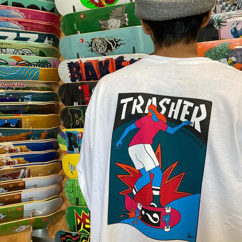 Thrasher T Shirts Unisex White-3