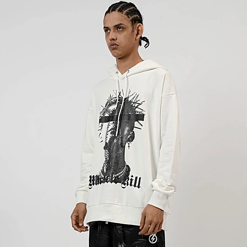 MIRACLE KILL Hooded Loose Fit Sweatshirt Unisex-6