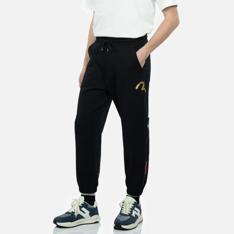 EVISU Knitted Sweatpants Men's Black-2