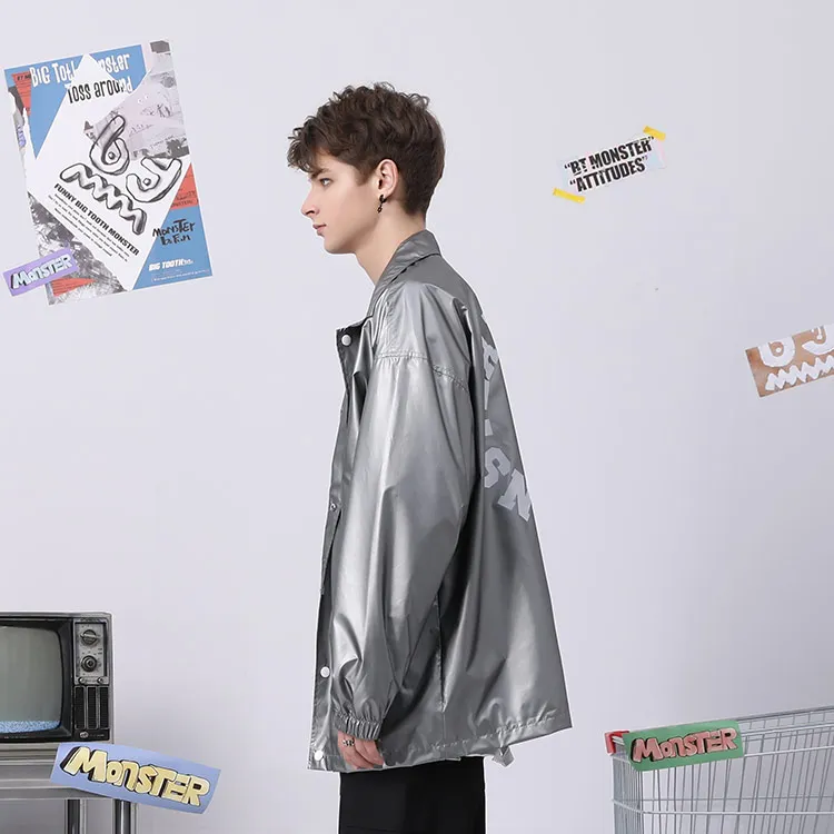 Bt Loose Fit Jacket Unisex Gray-4