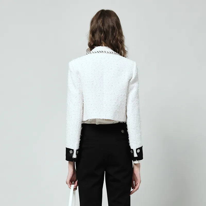 RARE Cropped Coats Women's White-3