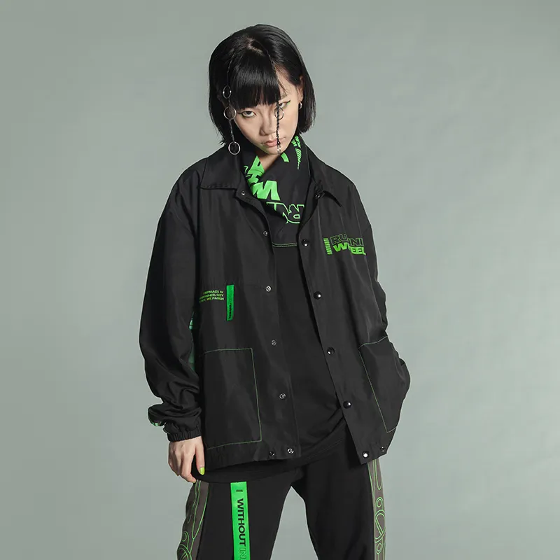 RUNNINWHEEL Loose Fit Thin Jacket Unisex Black-5
