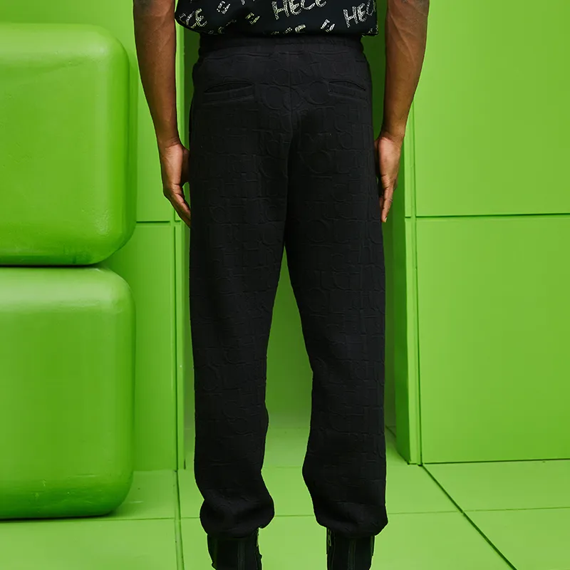 TCH Knitted Sweatpants Unisex Black With Silver Logo-3