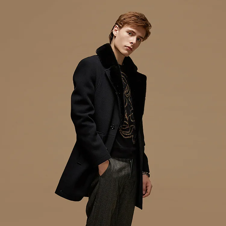 DAVID NAMAN Coats Men Black-3