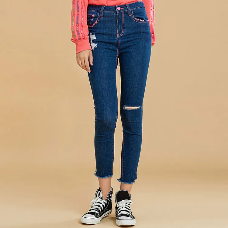 LALABOBO Pencil Pants Moderate Jeans Women's-6