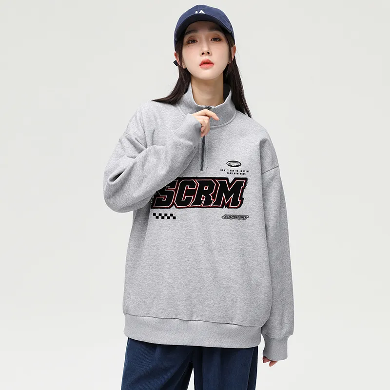 SCRM Half Turtleneck Loose Fit Sweatshirt Unisex-15