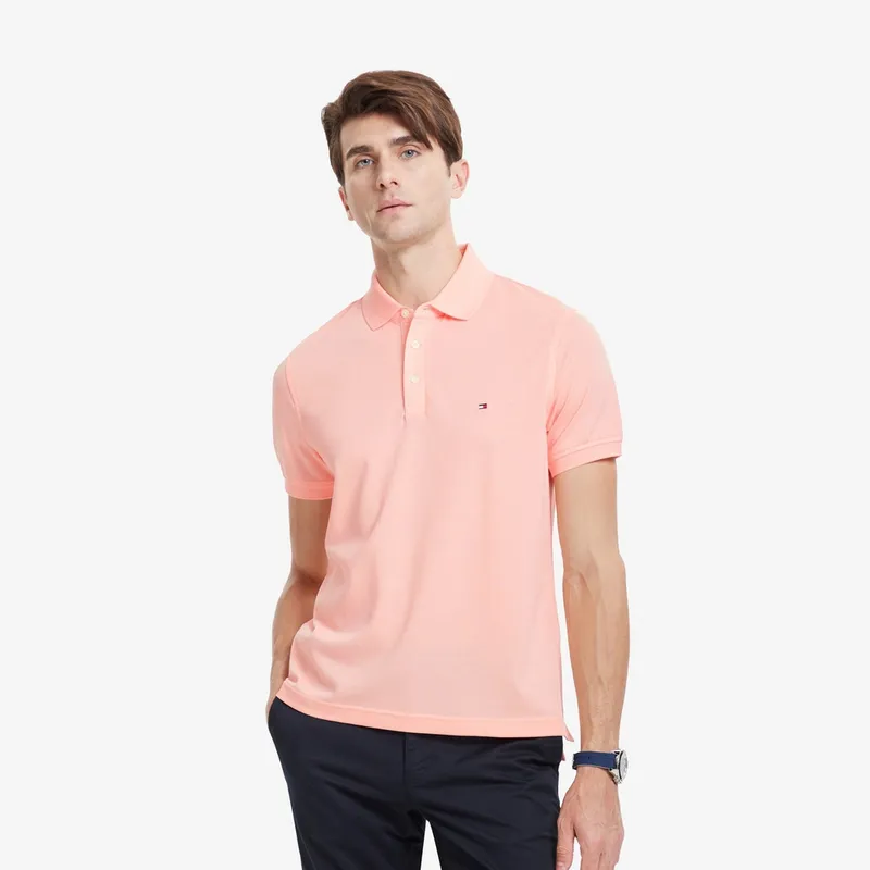 Tommy Hilfiger 1985 Series Polo Shirt Men's Light Orange Red-2