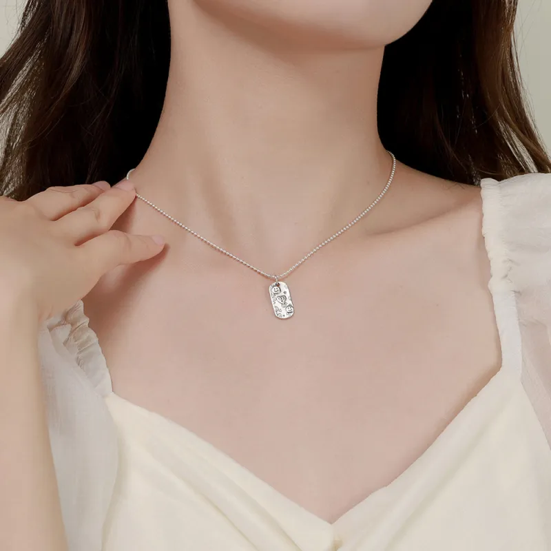 CLARKIA FLOWER S925 Silver Necklaces Women's-3
