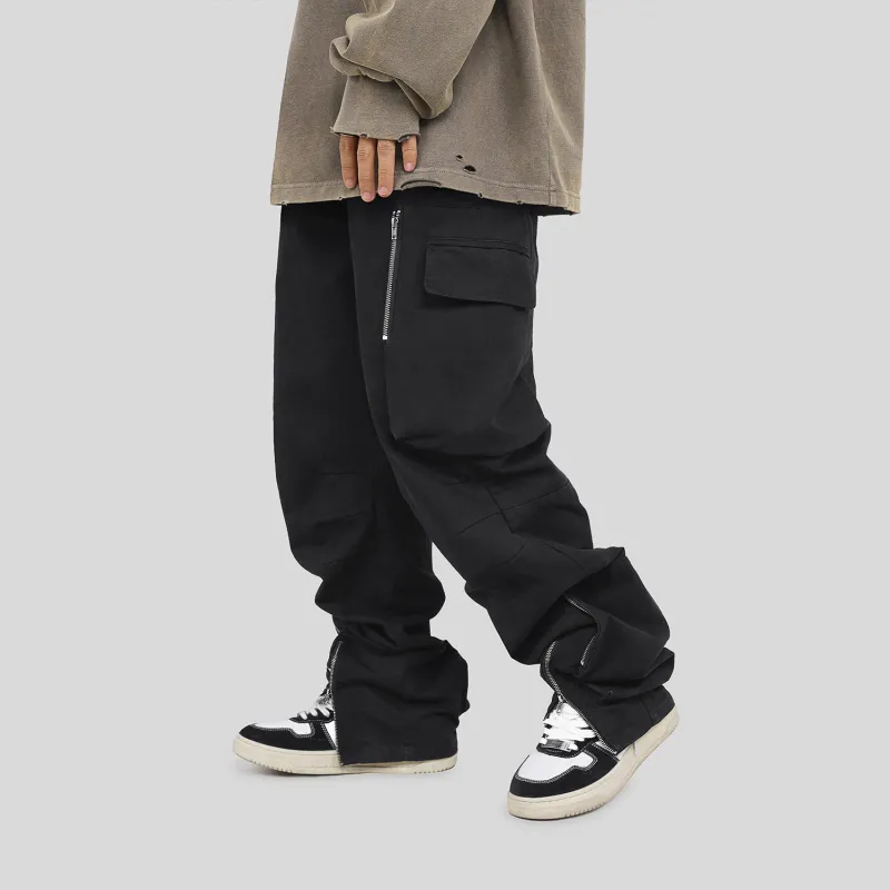 UNDERWATER FW22 Casual Pants Unisex Washed Black-5