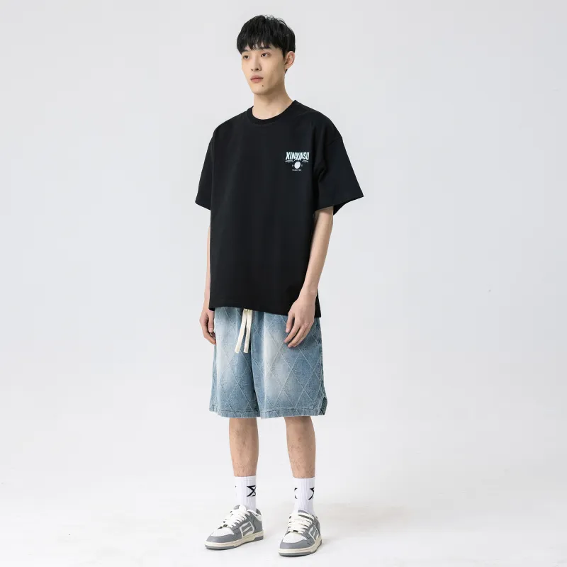 XINYINSU Denim Shorts Unisex Blue-9