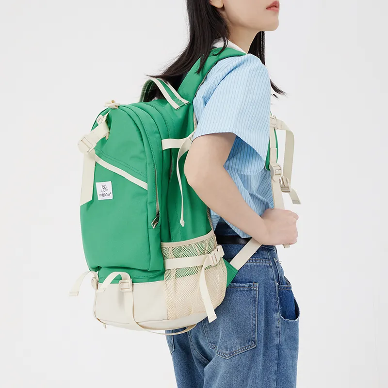 MYEDITION 22L Gym Bag Students Backpack Travel Backpack Outdoor Bag Abrasion Resistant Oxford Green Unisex-4