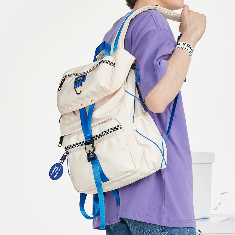 LOLA DESIGN Canvas Backpack Backpack Medium Size Unisex Khaki-4