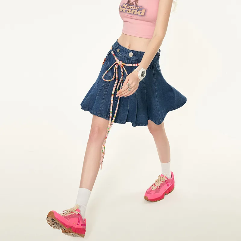 MAMC Denim Short Skirts Women's Blue-2