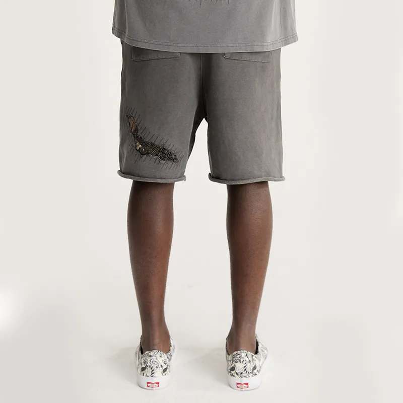 SSSAINT LOUIS Casual Shorts Unisex Washed Gray-3