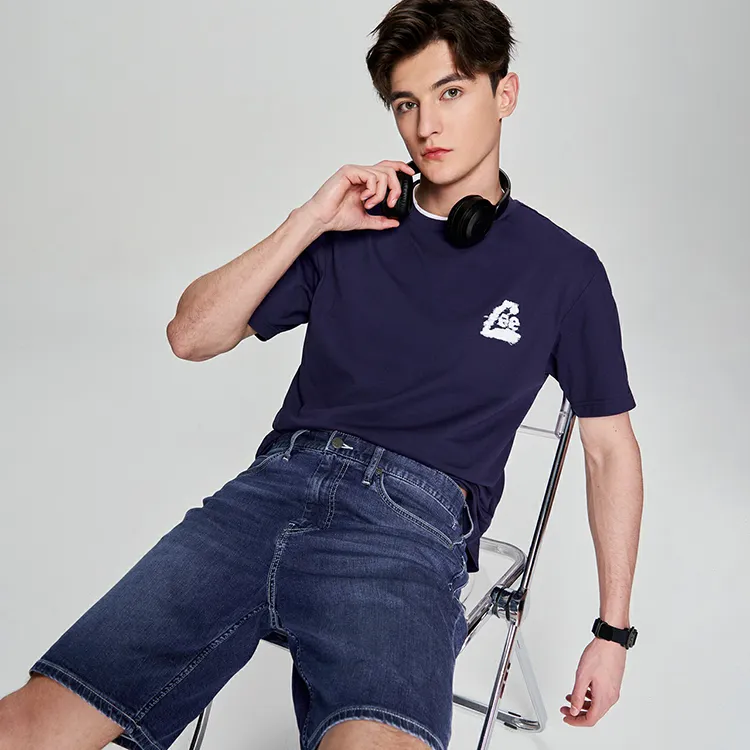 Lee Denim Shorts Men Medium Light Blue-3