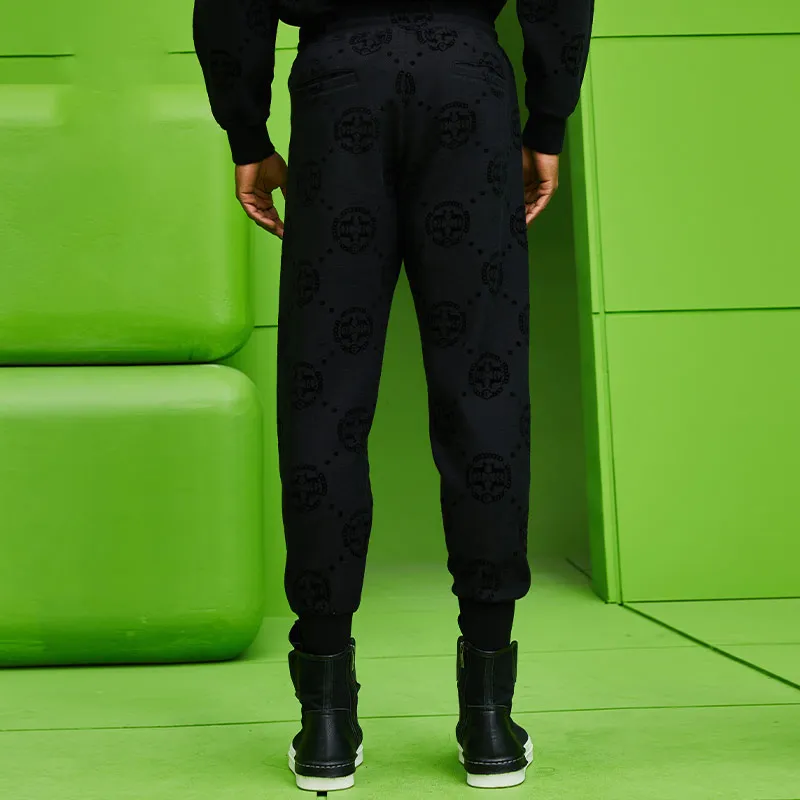 TCH Knitted Sweatpants Unisex Black With Silver Logo-3