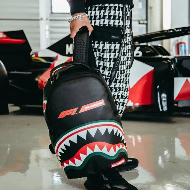 SPRAYGROUND F1 Formula One Collaboration PVC Backpack Tubas Unisex Black-9