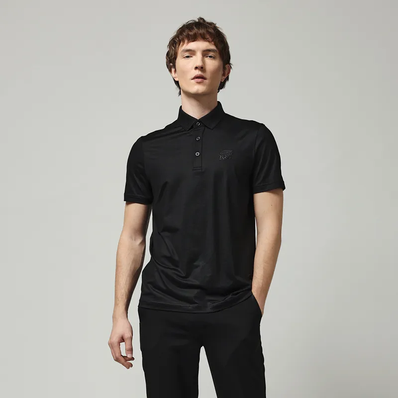 RARE Short Sleeved T Shirts Polo Shirt Men's Black-6