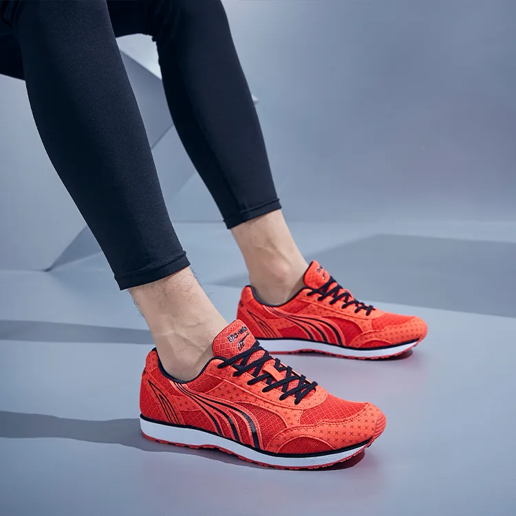 DO WIN Cushioned Slip Resistant Abrasion Resistant Low Top Running Shoes Unisex Red-7