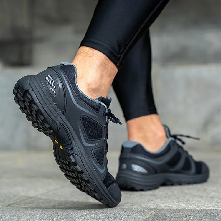 DO WIN Cushioned Slip Resistant Abrasion Resistant Low Top Running Shoes Unisex Black-5