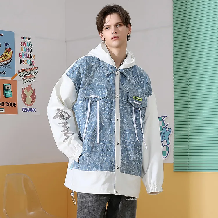 GENANX Jacket Unisex Denim Blue-3