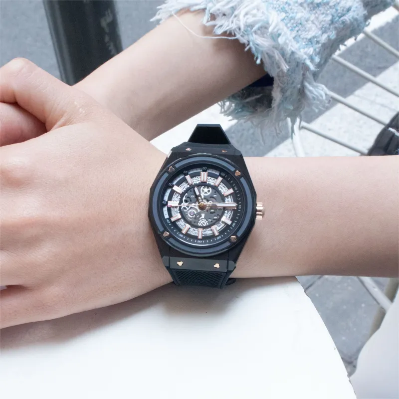 HANBORO Big Explosion Collection Automatic Mechanical Movement Watch Men's Watches Black Dial HBR9009.1-HH-2