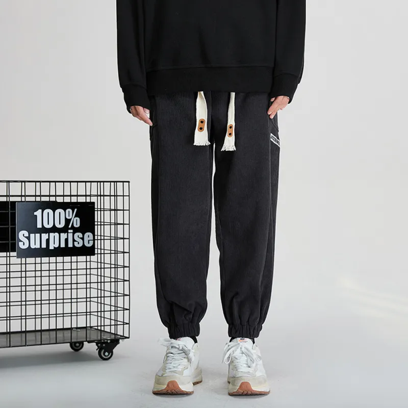 JASONWOOD Autumn And Winter Season Knitted Sports Pants Trendy Thickened Casual Pants Unisex-3