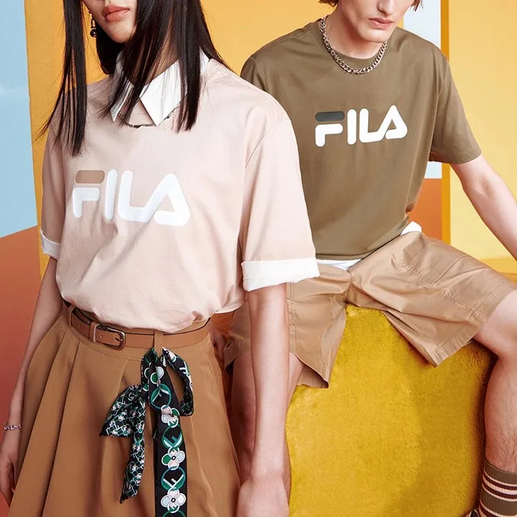 FILA Drop Shoulder Sleeve T Shirt Unisex Evergreen Rock Green-2