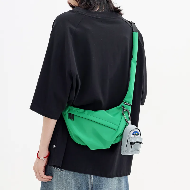 MYEDITION Shoulder Bag, Cell Phone Pouch, Crossbody Bag Nylon Polyester Black/Gray Unisex-14