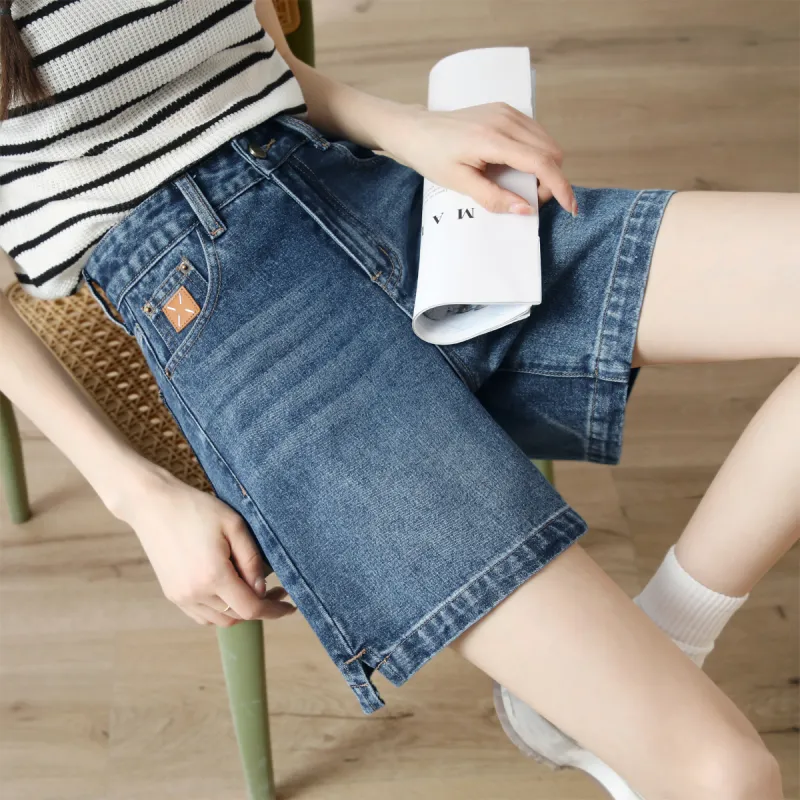 MITUAN Denim Shorts Women's Peacock Blue-2