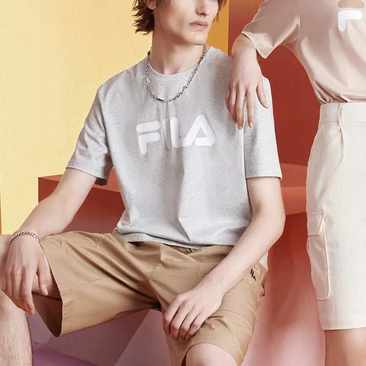 FILA Set in Sleeve T Shirt Unisex Light Heather Gray-3