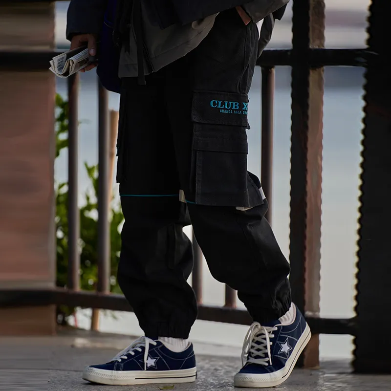 Clubxxhh Moderate Casual Pants Unisex Black-4