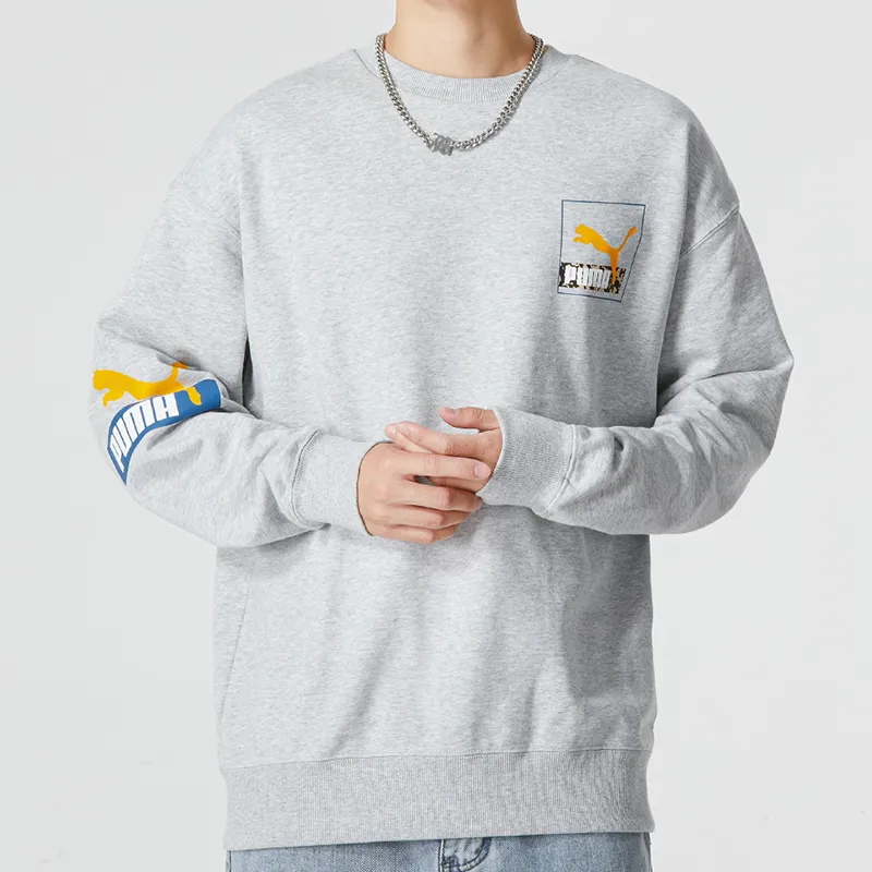 PUMA Sweatshirts Men Light Gray-2