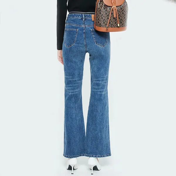 DKNY FW22 Flared Pants Jeans Women's Denim Blue-5