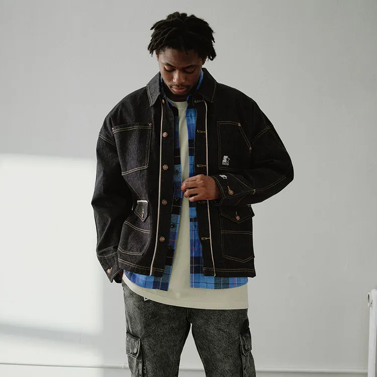 STARTER Denim Jackets Unisex Denim Black-3
